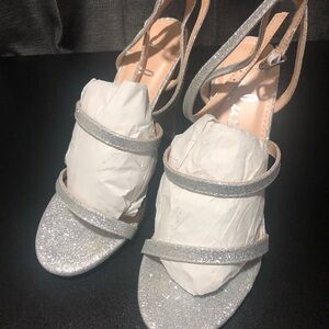 Lulu's Glittering Silver Strappy Sandals